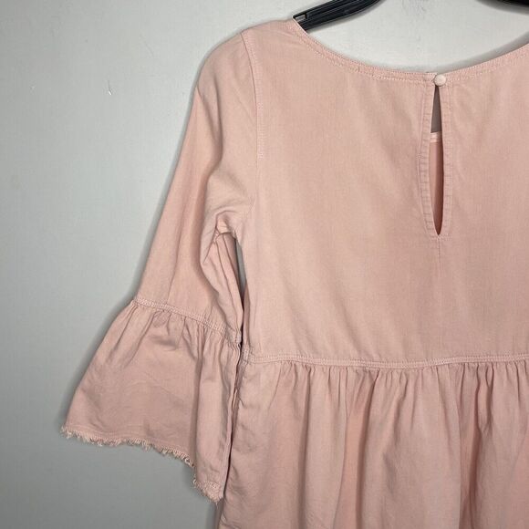 ANTHROPOLOGIE Holding Horses Dress Womens 6 Pink Dip Dye Mini Cotton Pockets - Picture 7 of 11